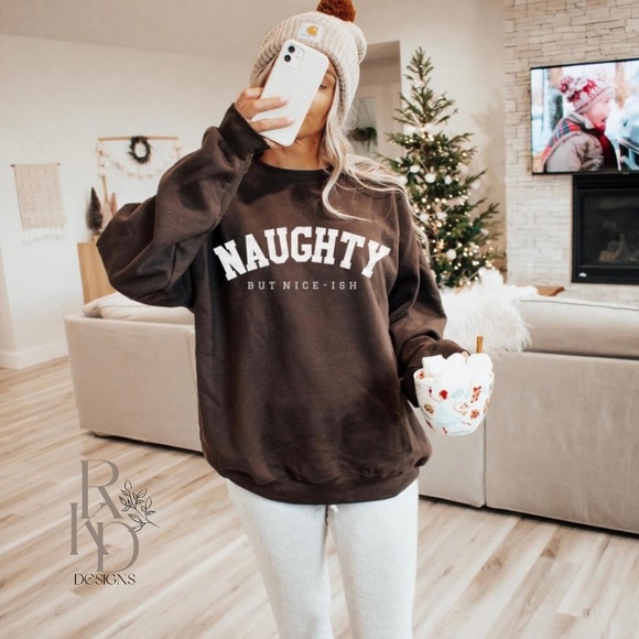 Naughty But Nice-Ish Sweatshirt, Christmas Sweatshirt - Picture 1 of 3